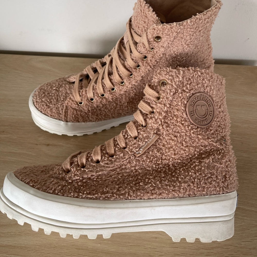 Superga Alpina Sherpa Teddy Bear Cozy Sneakers Shoes with chunky lug Sole 5